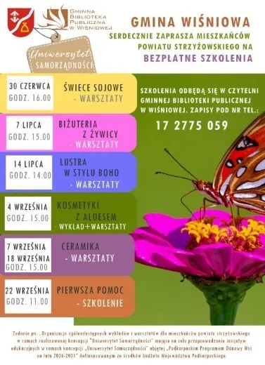 Bezpłatne szkolenia w Czytelni Gminnej Biblioteki Publicznej w Wiśniowej