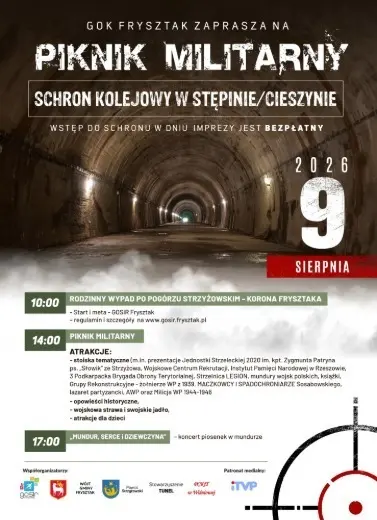 Piknik militarny w schronie kolejowym w Stępinie-Cieszynie