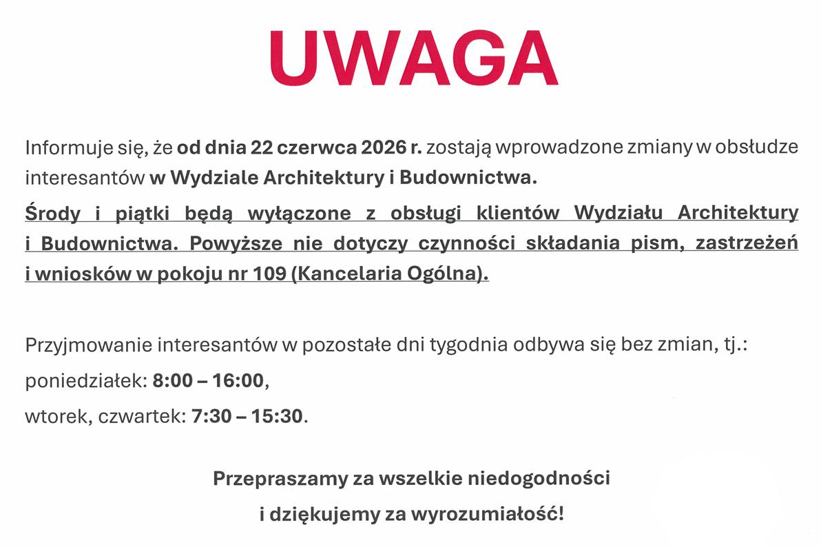 Zmiany w&nbsp;obsłudze interesant&oacute;w