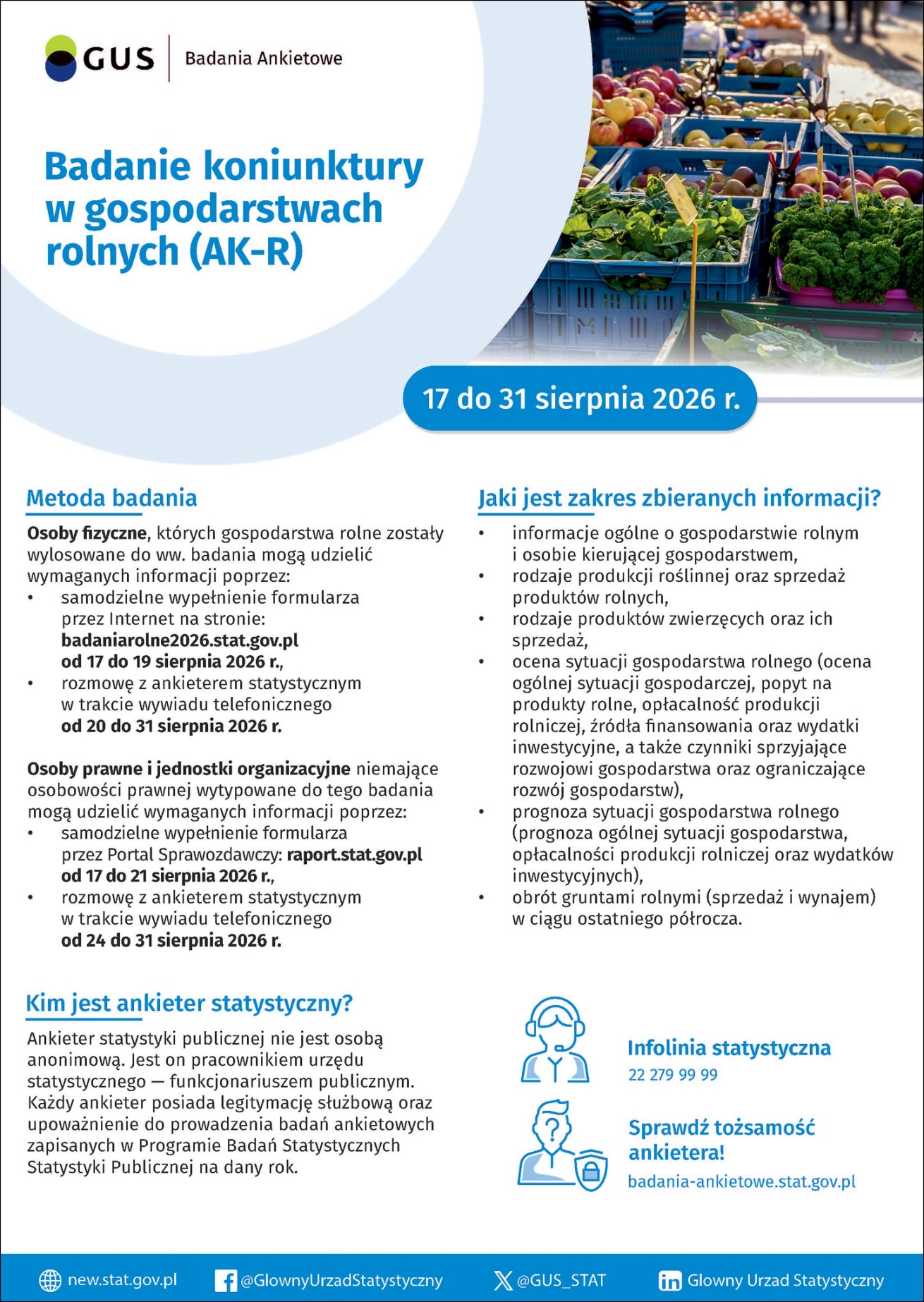 Plakat badanie rolnictwa