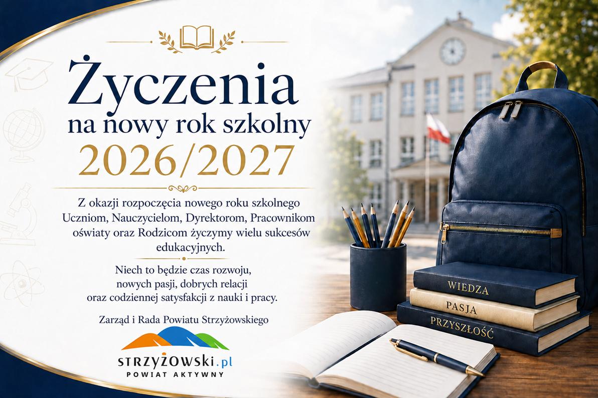 Rozpoczęcie roku szkolnego 2026/2027 w&nbsp;szkołach prowadzonych przez Powiat Strzyżowski