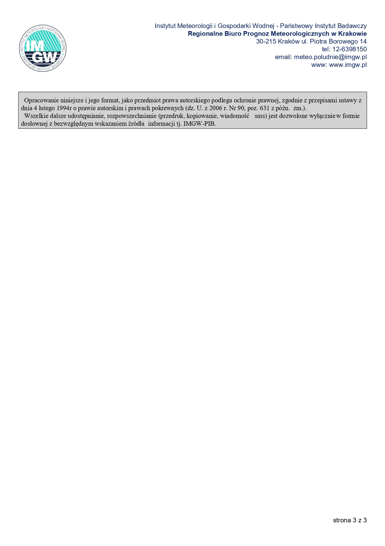 ostrzeżenie meteorologiczne