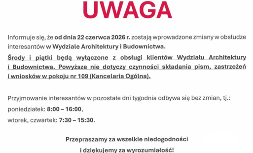 Zmiany w obsłudze interesantów