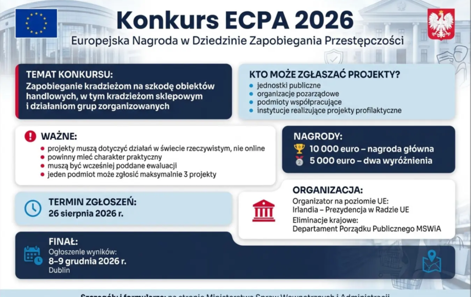 Kliknij aby przejść do Informacja o konkursie Europejskiej Nagrody w Dziedzinie Zapobiegania....
