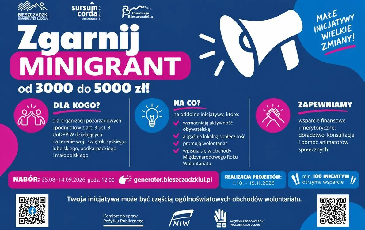 Nabór wniosków w konkursie grantowym „Fundusz Inicjatyw MRW – Działam, bo lubię!”