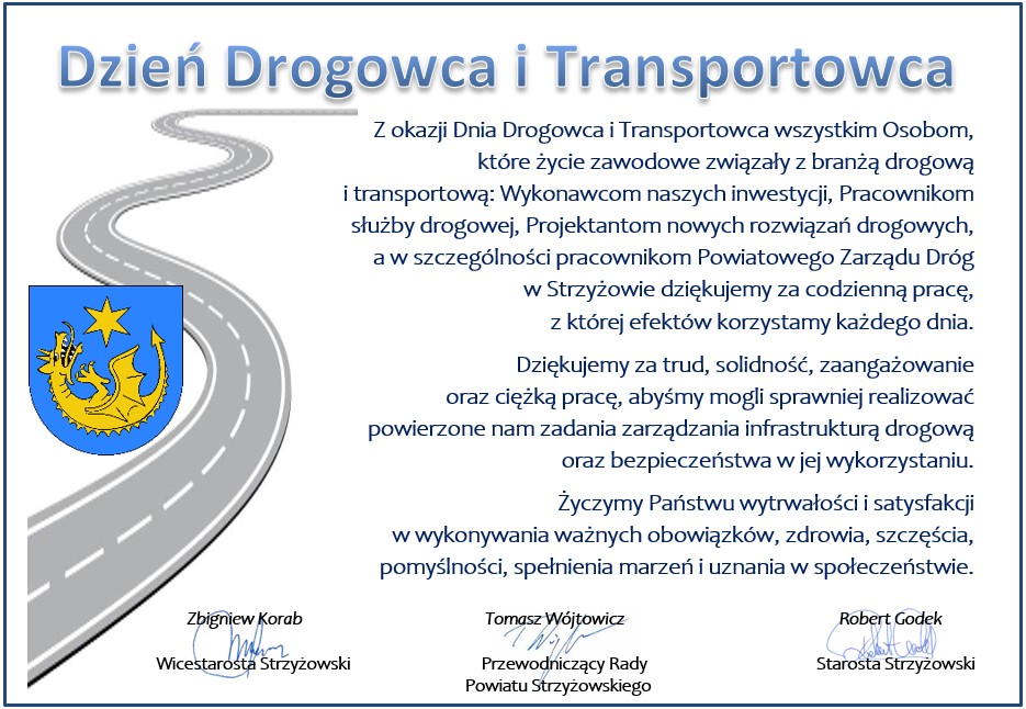 Życzenia z okazji Dnia Drogowca i Transportowca